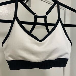 PINK Victoria's Secret Black and White Strappy Sports Bra
